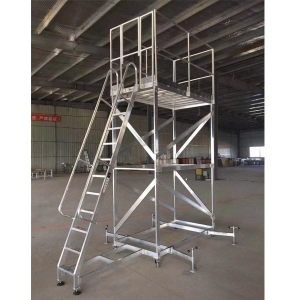3米移动工作平台梯子-铝合金组装爬梯